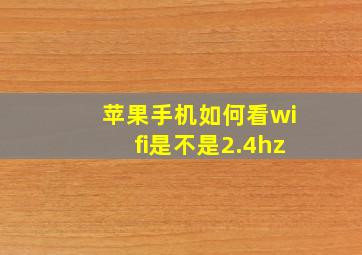 苹果手机如何看wifi是不是2.4hz