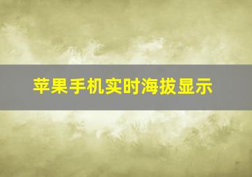 苹果手机实时海拔显示