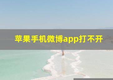 苹果手机微博app打不开