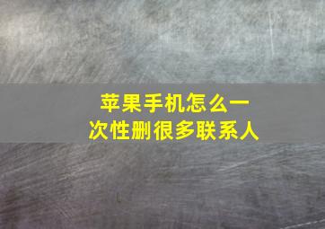 苹果手机怎么一次性删很多联系人