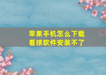 苹果手机怎么下载看球软件安装不了