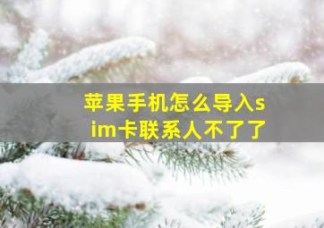 苹果手机怎么导入sim卡联系人不了了