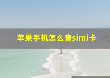 苹果手机怎么查simi卡