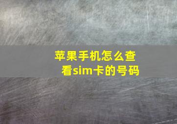 苹果手机怎么查看sim卡的号码