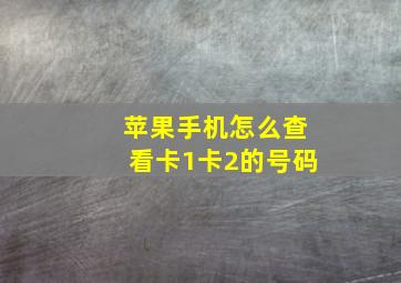 苹果手机怎么查看卡1卡2的号码