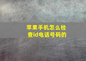 苹果手机怎么检查id电话号码的