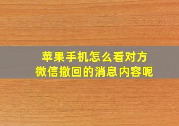 苹果手机怎么看对方微信撤回的消息内容呢