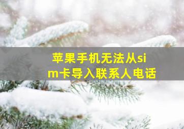 苹果手机无法从sim卡导入联系人电话