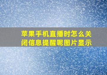 苹果手机直播时怎么关闭信息提醒呢图片显示