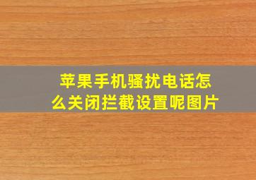 苹果手机骚扰电话怎么关闭拦截设置呢图片