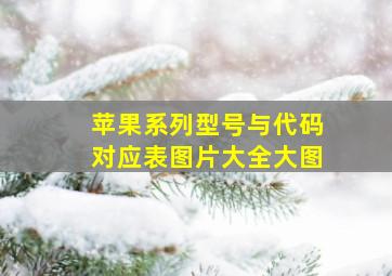 苹果系列型号与代码对应表图片大全大图