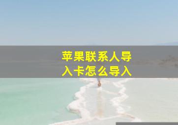 苹果联系人导入卡怎么导入