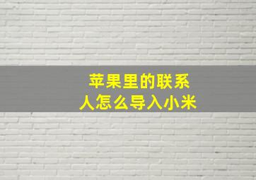 苹果里的联系人怎么导入小米