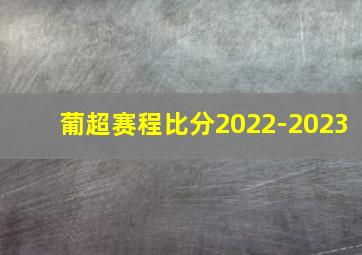 葡超赛程比分2022-2023