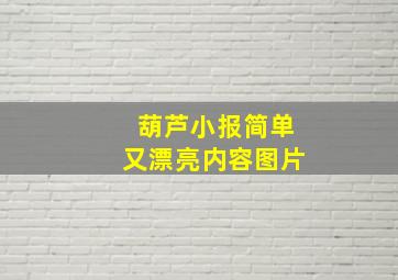 葫芦小报简单又漂亮内容图片