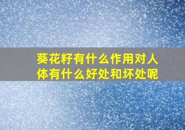 葵花籽有什么作用对人体有什么好处和坏处呢