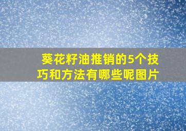 葵花籽油推销的5个技巧和方法有哪些呢图片