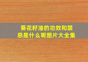 葵花籽油的功效和禁忌是什么呢图片大全集