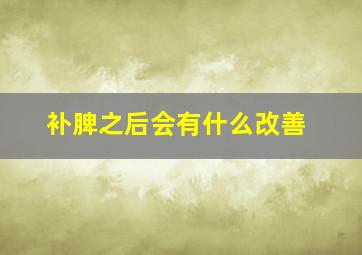 补脾之后会有什么改善