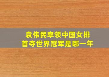 袁伟民率领中国女排首夺世界冠军是哪一年