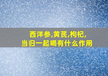 西洋参,黄芪,枸杞,当归一起喝有什么作用