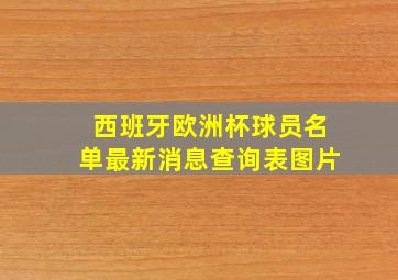 西班牙欧洲杯球员名单最新消息查询表图片