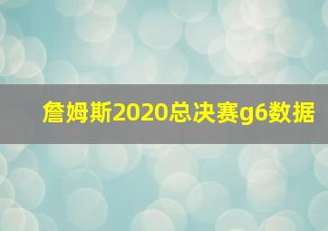 詹姆斯2020总决赛g6数据