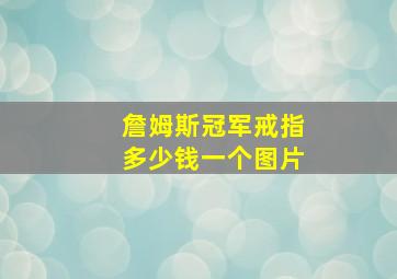 詹姆斯冠军戒指多少钱一个图片