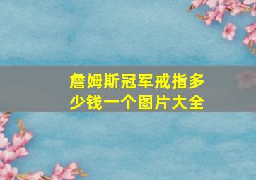 詹姆斯冠军戒指多少钱一个图片大全