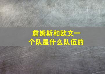 詹姆斯和欧文一个队是什么队伍的