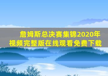 詹姆斯总决赛集锦2020年视频完整版在线观看免费下载