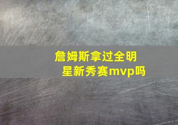 詹姆斯拿过全明星新秀赛mvp吗