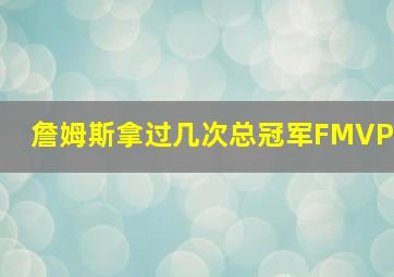 詹姆斯拿过几次总冠军FMVP