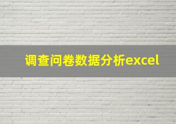 调查问卷数据分析excel