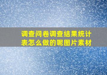 调查问卷调查结果统计表怎么做的呢图片素材