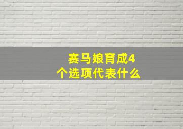 赛马娘育成4个选项代表什么