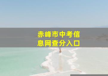 赤峰市中考信息网查分入口