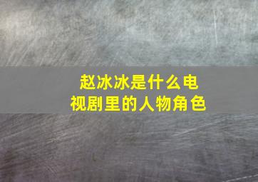 赵冰冰是什么电视剧里的人物角色