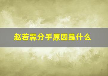 赵若霖分手原因是什么