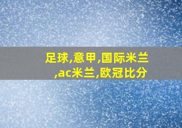 足球,意甲,国际米兰,ac米兰,欧冠比分