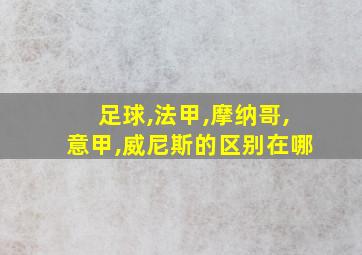 足球,法甲,摩纳哥,意甲,威尼斯的区别在哪