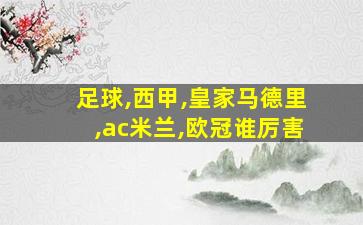 足球,西甲,皇家马德里,ac米兰,欧冠谁厉害