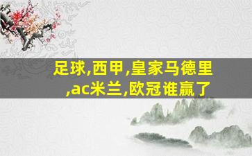 足球,西甲,皇家马德里,ac米兰,欧冠谁赢了