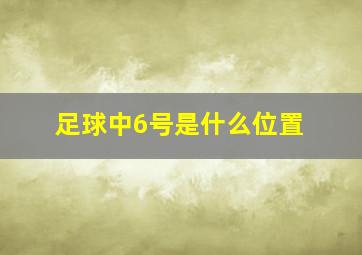 足球中6号是什么位置