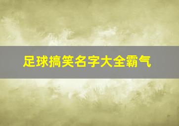 足球搞笑名字大全霸气