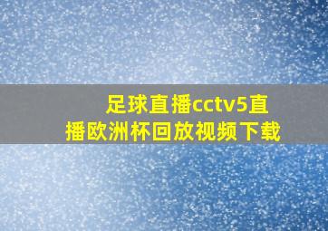 足球直播cctv5直播欧洲杯回放视频下载