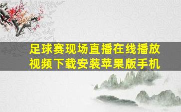 足球赛现场直播在线播放视频下载安装苹果版手机