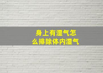 身上有湿气怎么排除体内湿气