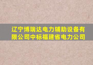 辽宁博瑞达电力辅助设备有限公司中标福建省电力公司