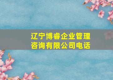 辽宁博睿企业管理咨询有限公司电话